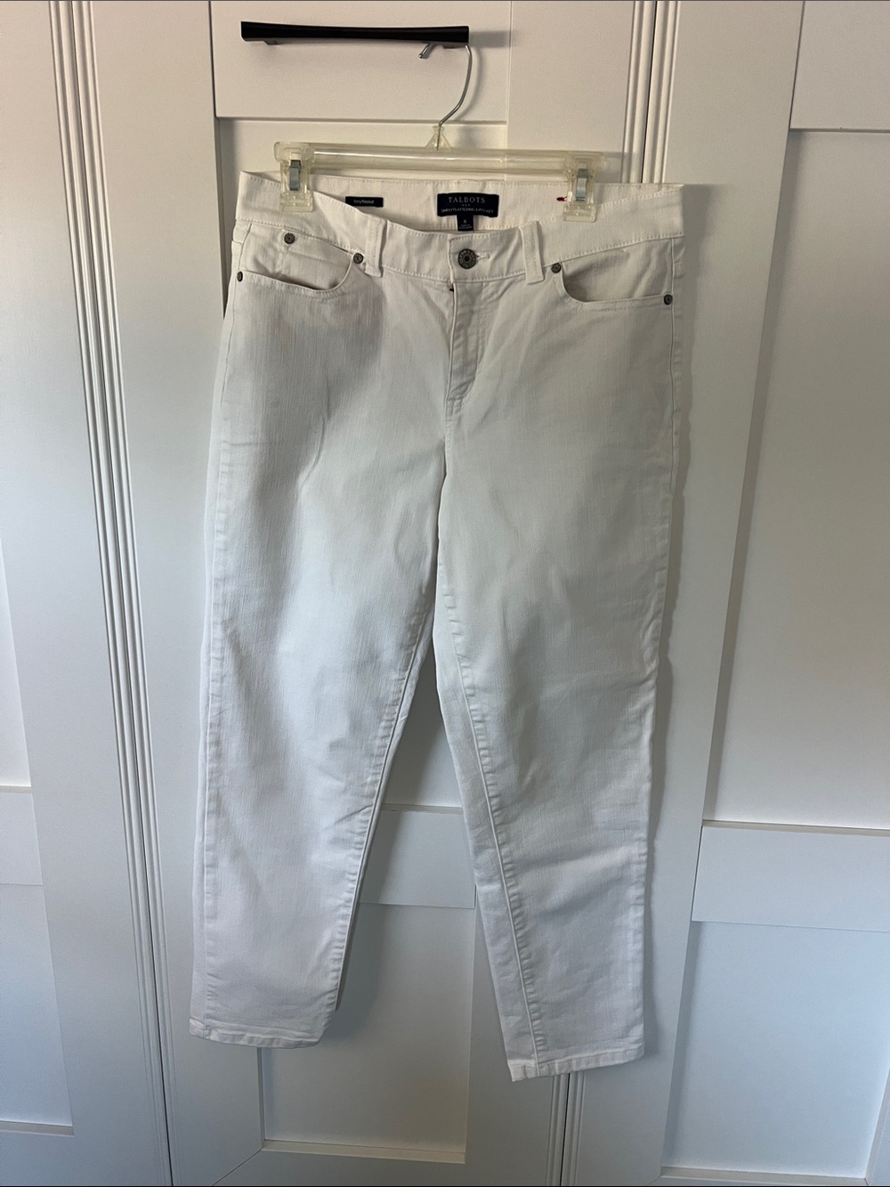 Talbots White Ankle Crop Straight-Leg Jeans